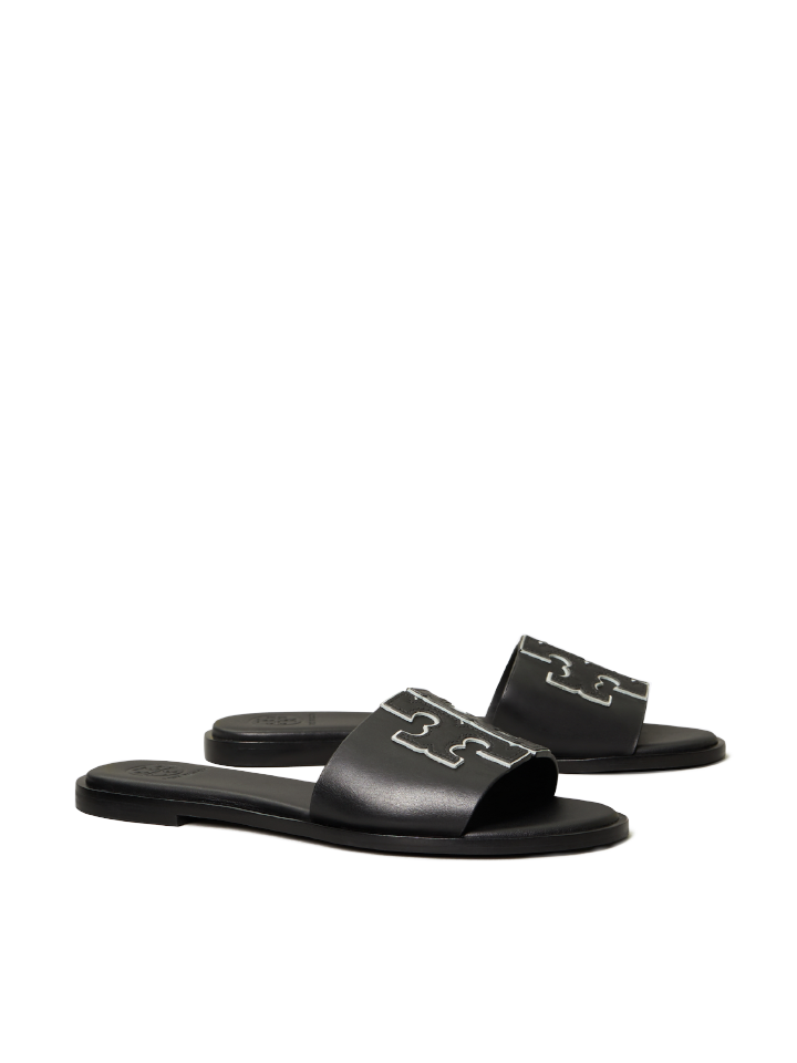    Tory-Burch-Ines-Slide-Calf-Leather-Metallic-Black-Balilene-depan1
