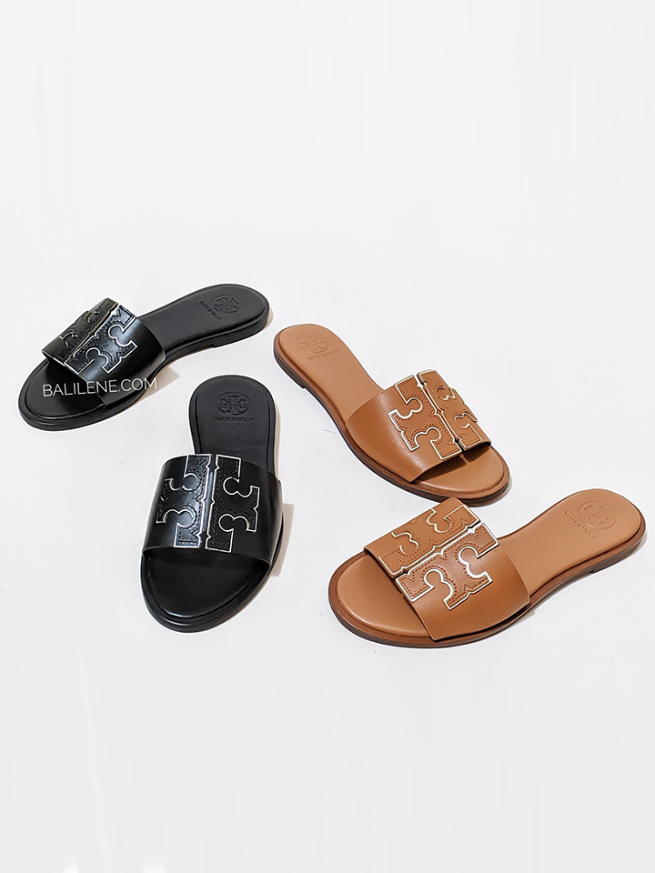 Tory-Burch-Ines-Slide-Calf-Leather-Metallic-Black-Balilene-detail-depan