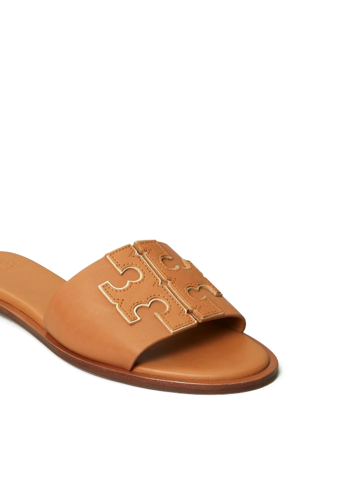    Tory-Burch-Ines-Slide-Calf-Leather-Tan-Spark-Balilene-logo