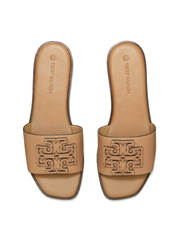 Tory Burch Ines Slide Textured Calf Leather Almond Flour