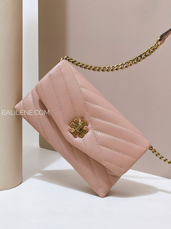 Tory Burch Kira Chevron Chain Wallet Meadowsweet