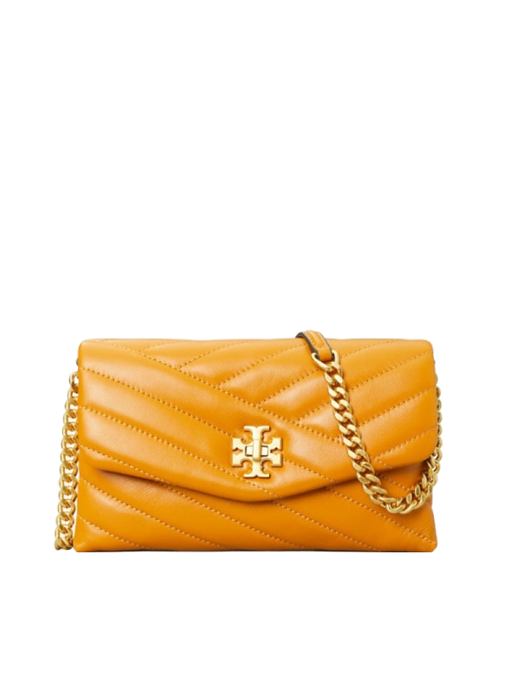 Tory Burch Kira Chevron Chain Wallet Squash Balilene