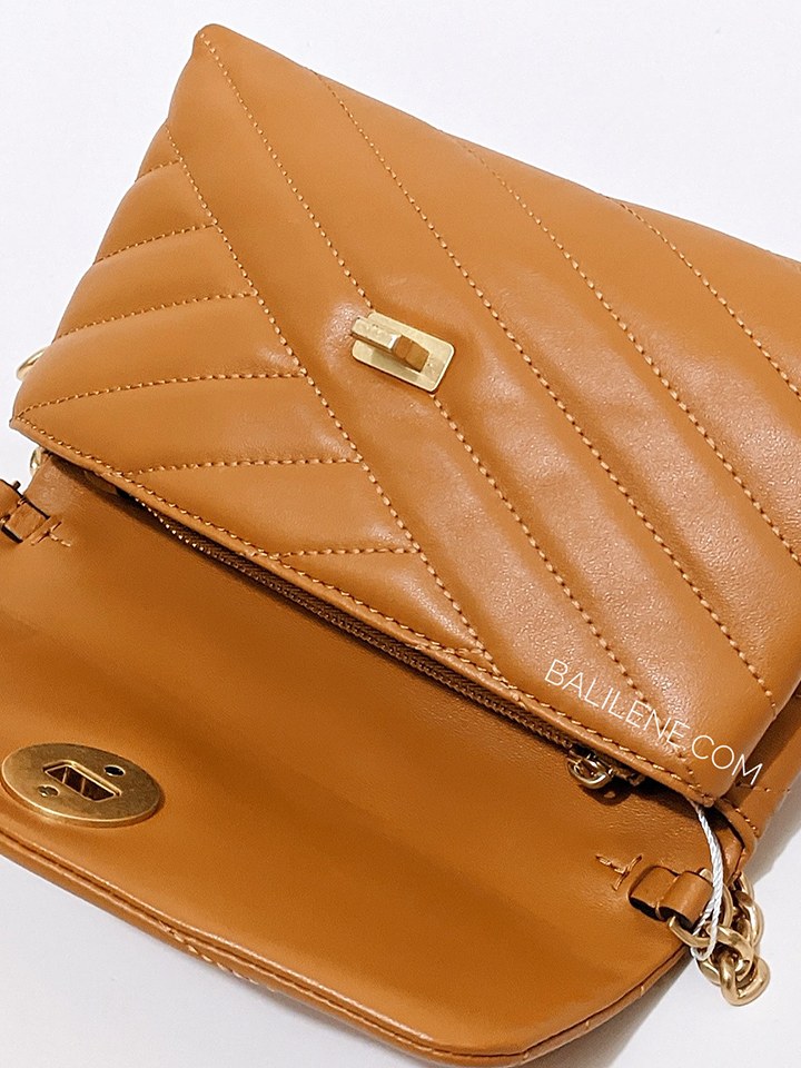 Tory Burch Kira Chevron Chain Wallet Squash