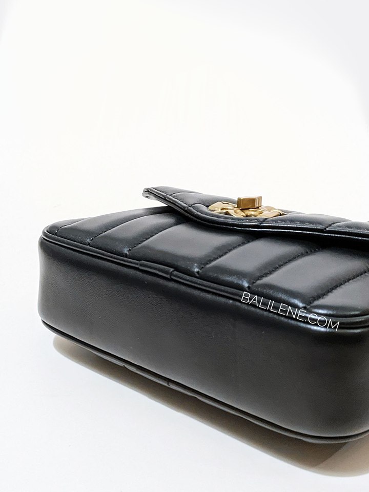 Tory Burch Kira Mini Camera Bag Back/Rolled Gold