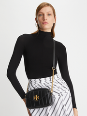 Tory Burch Kira Mini Camera Bag Back/Rolled Gold