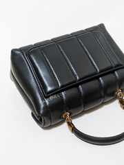 Tory Burch Kira Small Top-Handle Satchel Bag Black/Rolled Gold