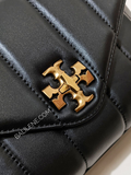 Tory Burch Kira Small Top-Handle Satchel Bag Black/Rolled Gold