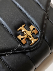 Tory Burch Kira Small Top-Handle Satchel Bag Black/Rolled Gold