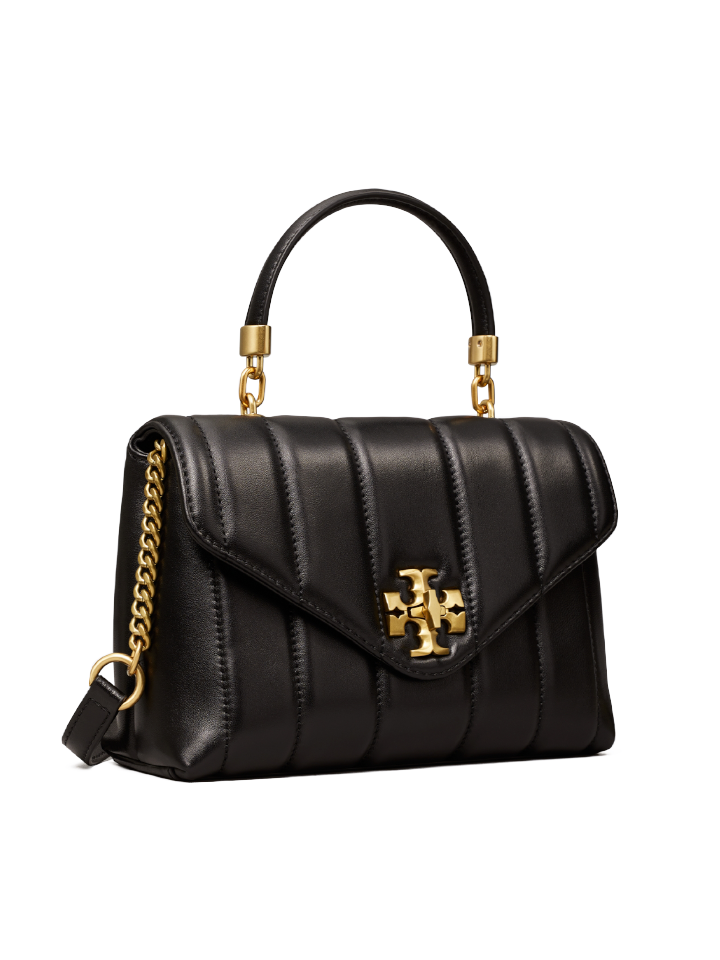 Tory-Burch-Kira-Small-Top-Handle-Satchel-Bag-Black-Rolled-Gold-Balilene-samping