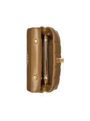 Tory Burch Kira Small Top-Handle Satchel Bag Toasted Sesame/Rolled Gold