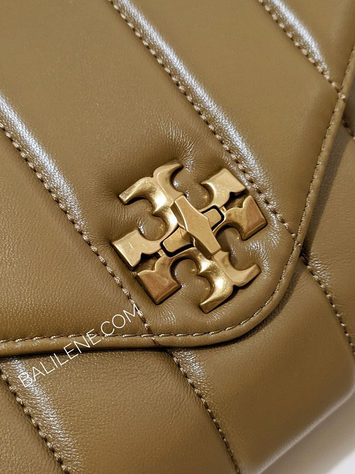 Tory Burch Kira Small Top-Handle Satchel Bag Toasted Sesame/Rolled Gold