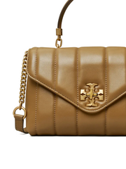 Tory Burch Kira Small Top-Handle Satchel Bag Toasted Sesame/Rolled Gold