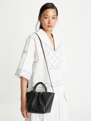       Tory-Burch-McGraw-Mini-Drawstring-Satchel-Bag-Black-Balilene-onmodel