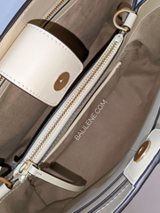 Tory Burch McGraw Smooth Satchel Buttermilk