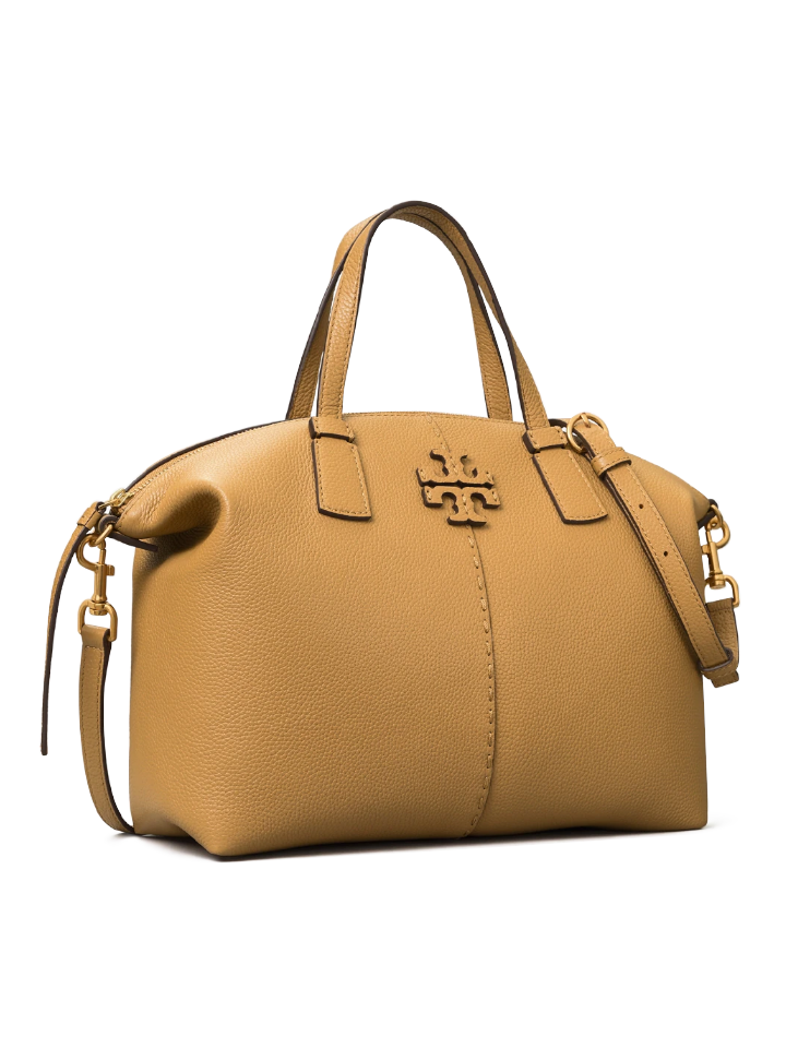 Tory Burch McGraw Top-Zip Satchel Tiramisu