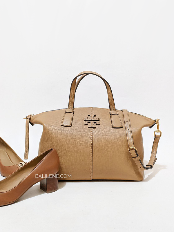 Tory Burch McGraw TopZip Satchel Tiramisu Balilene