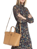 Tory Burch McGraw Top-Zip Satchel Tiramisu