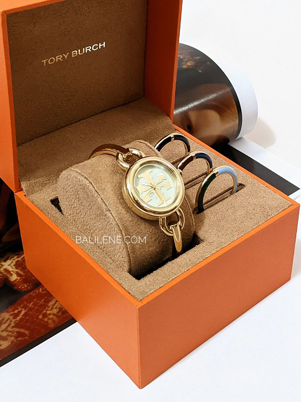 Tory Burch Miller Bangle Watch Gift Set GoldTone Stainless Steel Mult