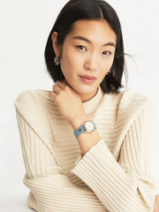 Tory-Burch-Miller-Watch-Light-Blue-Suede-Silver-Tone-Stainless-Steel-Balilene-onmodel