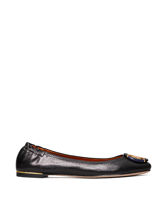 Tory Burch Multi-Logo Ballet Flat Shoes Black