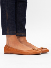    Tory-Burch-Multi-Logo-Ballet-Flat-Shoes-Tan-Balilene-onmodel