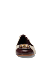 Tory Burch Multi-Logo Ballet Flats New Cream/Plum