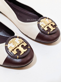 Tory Burch Multi-Logo Ballet Flats New Cream/Plum