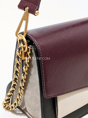 Tory Burch Robinson Color-block Convertible Shoulder Bag In Black/Port