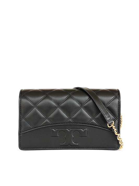 Tory-Burch-Savannah-Chain-Flat-Wallet-Black-Balilene-depan