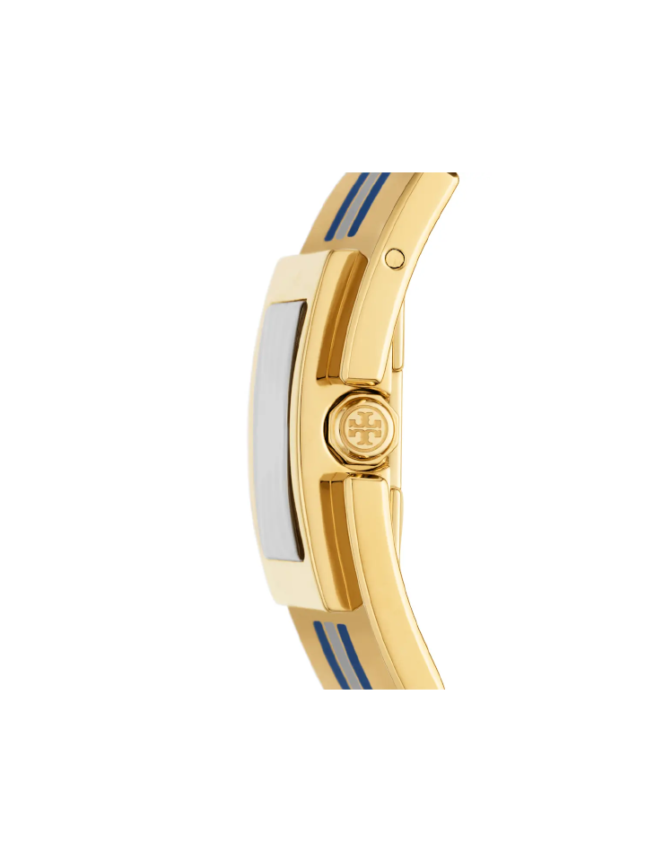 Tory-Burch-T-Bangle-Watch-Gold-Tone-Navy-Stainless-Steel-25MM-Balilene-samping
