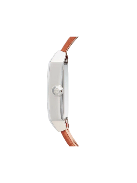 Tory Burch TBW1104 Dalloway Three-Hand Leather Strap With Silver Tone Watch