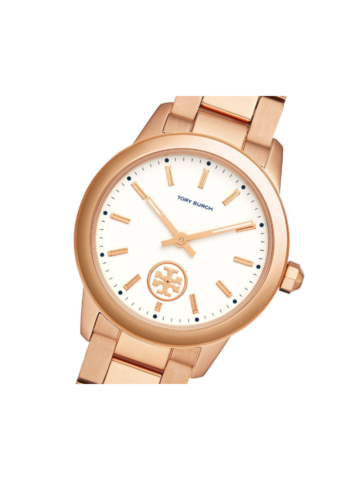 Tory Burch TBW1307 Collins Stainless Steel Bracelet Watch Rose Gold