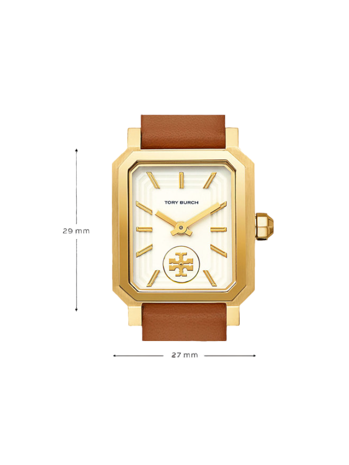 Tory Burch TBW1503 Robinson Watch Brown Leather Gold Tone