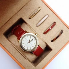 Tory Burch TBW2017 Gigi Scarlet Red Leather Strap Watch