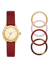 Tory Burch TBW2017 Gigi Scarlet Red Leather Strap Watch