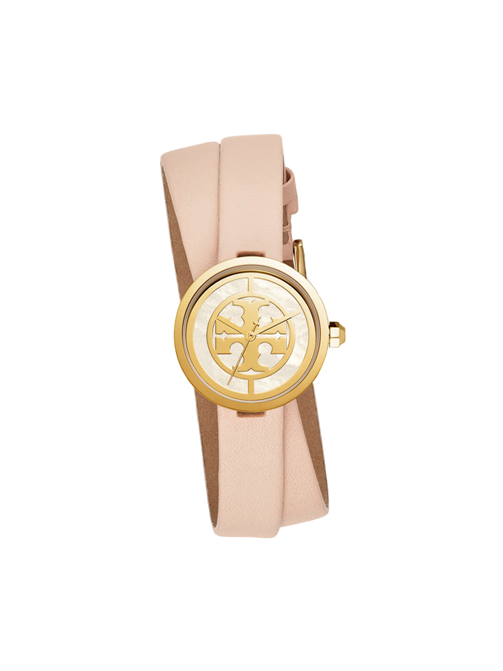 特価！Tory Burch Reva Mother-of-Pearl Double Wrap TBW4032 Tory Burch TBW4032 Reva Double Wrap Leather Navy Strap Watch