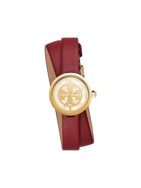Tory-Burch-TBW4031-Reva-Double-Wrap-Red-Gold-Tone-Watch-Balilene-depan