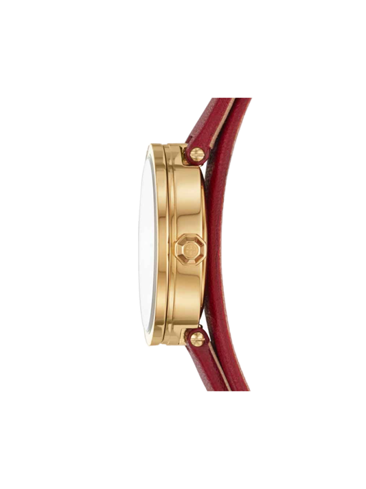 Tory-Burch-TBW4031-Reva-Double-Wrap-Red-Gold-Tone-Watch-Balilene-samping