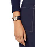 Tory Burch TBW4032 Reva Double Wrap Leather Navy Strap Watch
