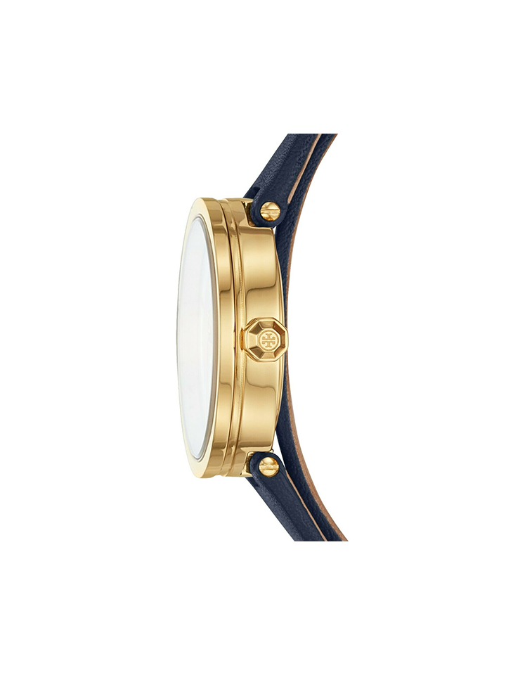 Tory Burch TBW4032 Reva Double Wrap Leather Navy Strap Watch Tory Burch TBW4032 Reva Double Wrap Leather Navy Strap Watch