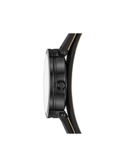 Tory Burch TBW4033 Reva Double Wrap Leather Strap Watch In Black Gold