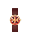 Tory Burch TBW4041 Reva Burgundy Leather Strap Watch