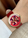 Tory Burch TBW4041 Reva Burgundy Leather Strap Watch