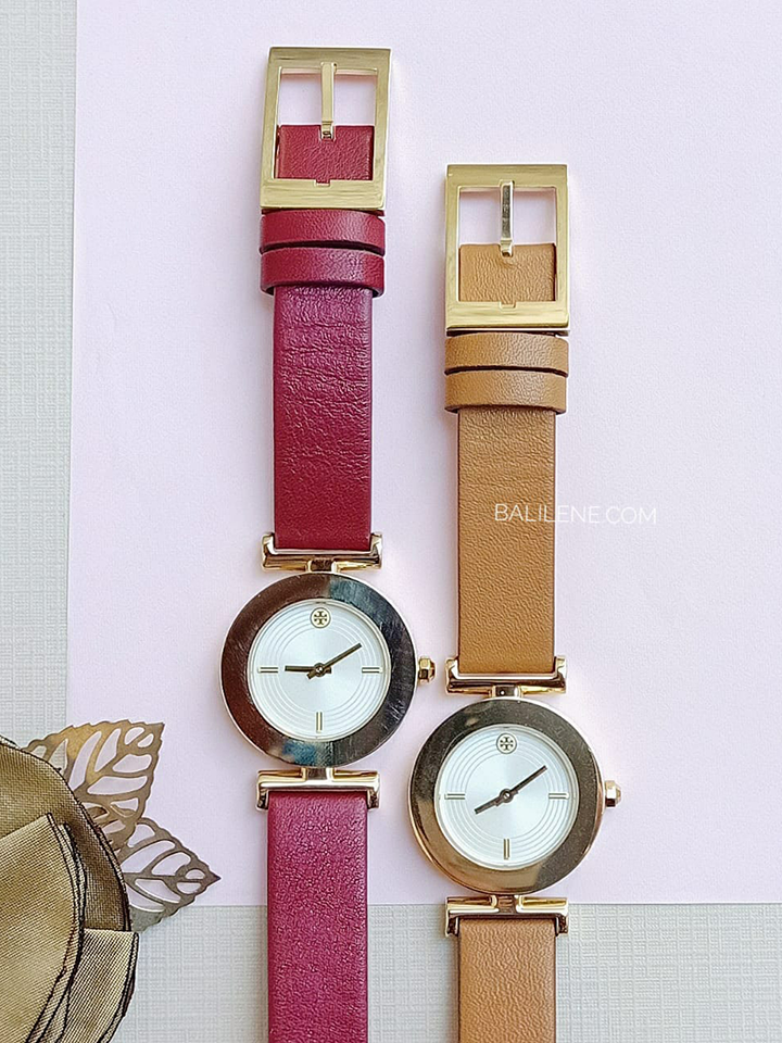 Tory Burch TBW5300 Sawyer Twist Round Brown Orange Watch Balilene