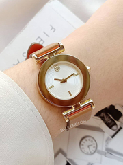 Tory-Burch-TBW5300-Sawyer-Twist-Round-Brown-Orange-Watch-Balilene-onhand1