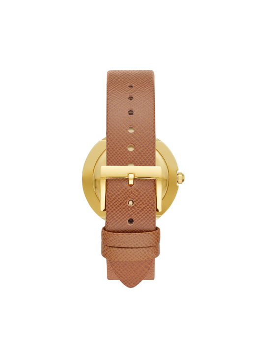 Tory Burch TBW6100 Bailey Watch Luggage Leather Gold-Tone Ivory