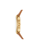 Tory Burch TBW6100 Bailey Watch Luggage Leather Gold-Tone Ivory