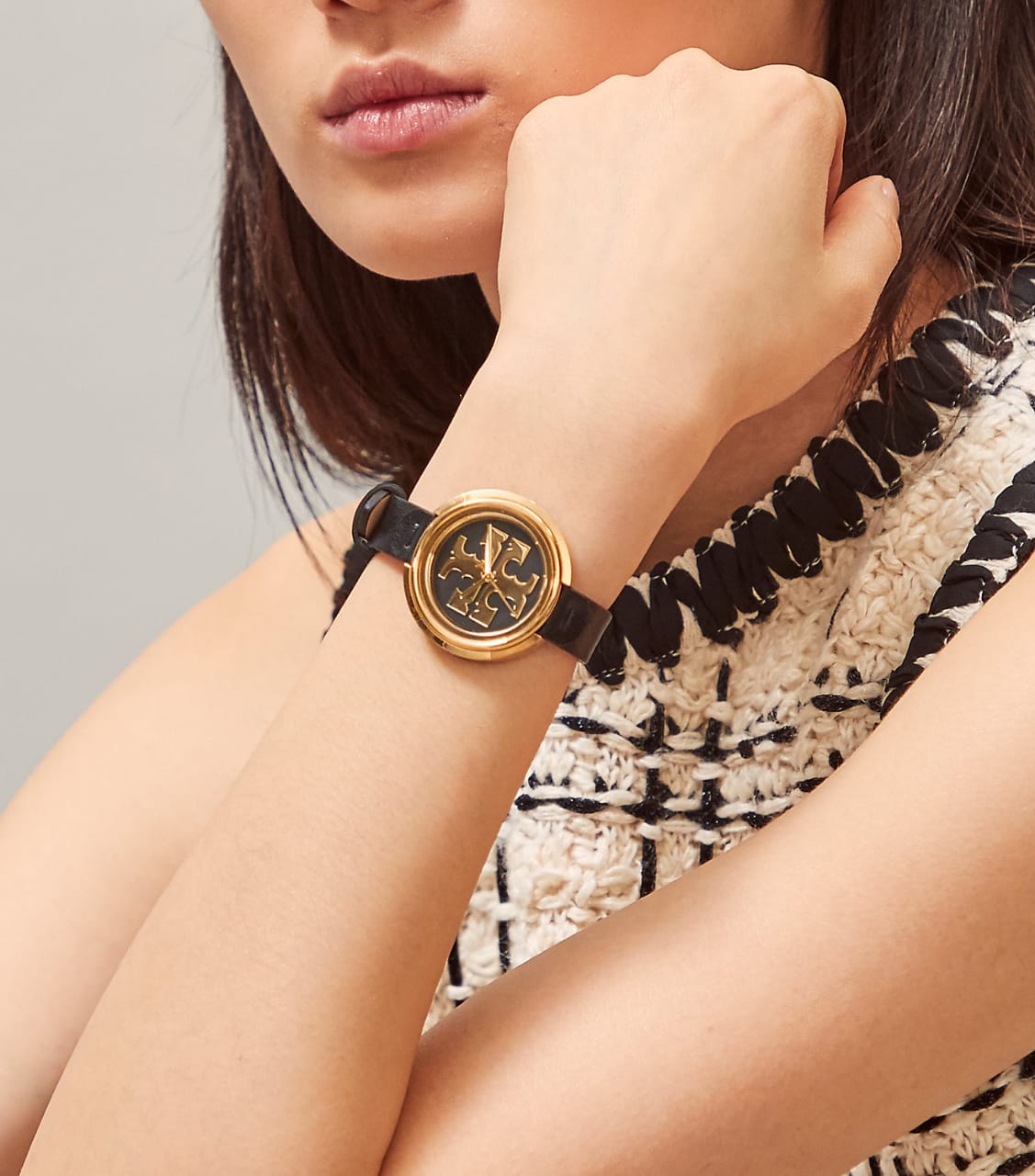 Tory Burch Tbw6204 Miller Watch Black Leather
