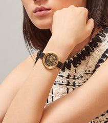 Tory Burch Tbw6204 Miller Watch Black Leather
