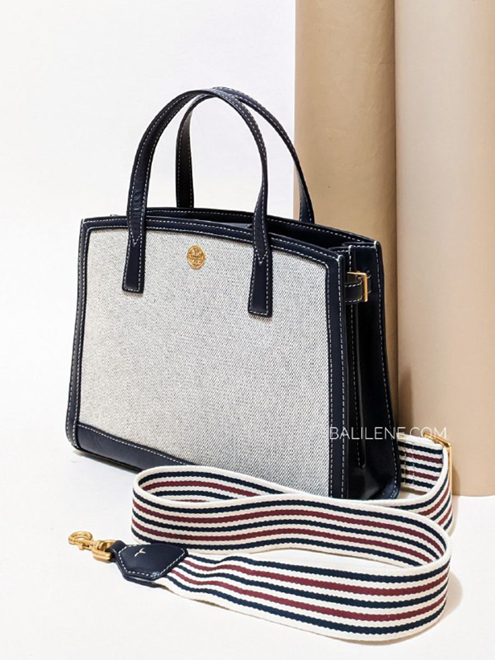 Tory-Burch-Walker-Canvas-Small-Satchel-In-Natural-Navy-Balilene-detail-depan